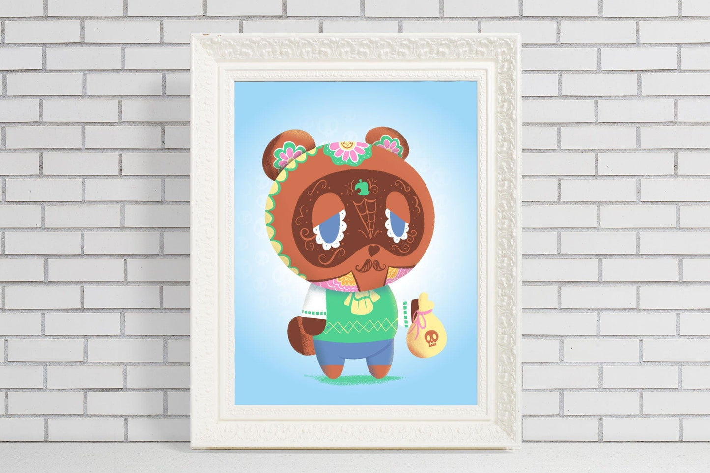 Tom Nook | Sugar Skull Day of the Dead Mashup Art Print