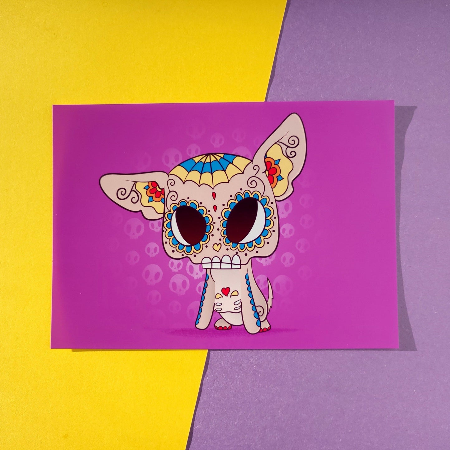 cool gift for chihuahua owner chihuahua dog  sugar skull style illustration print