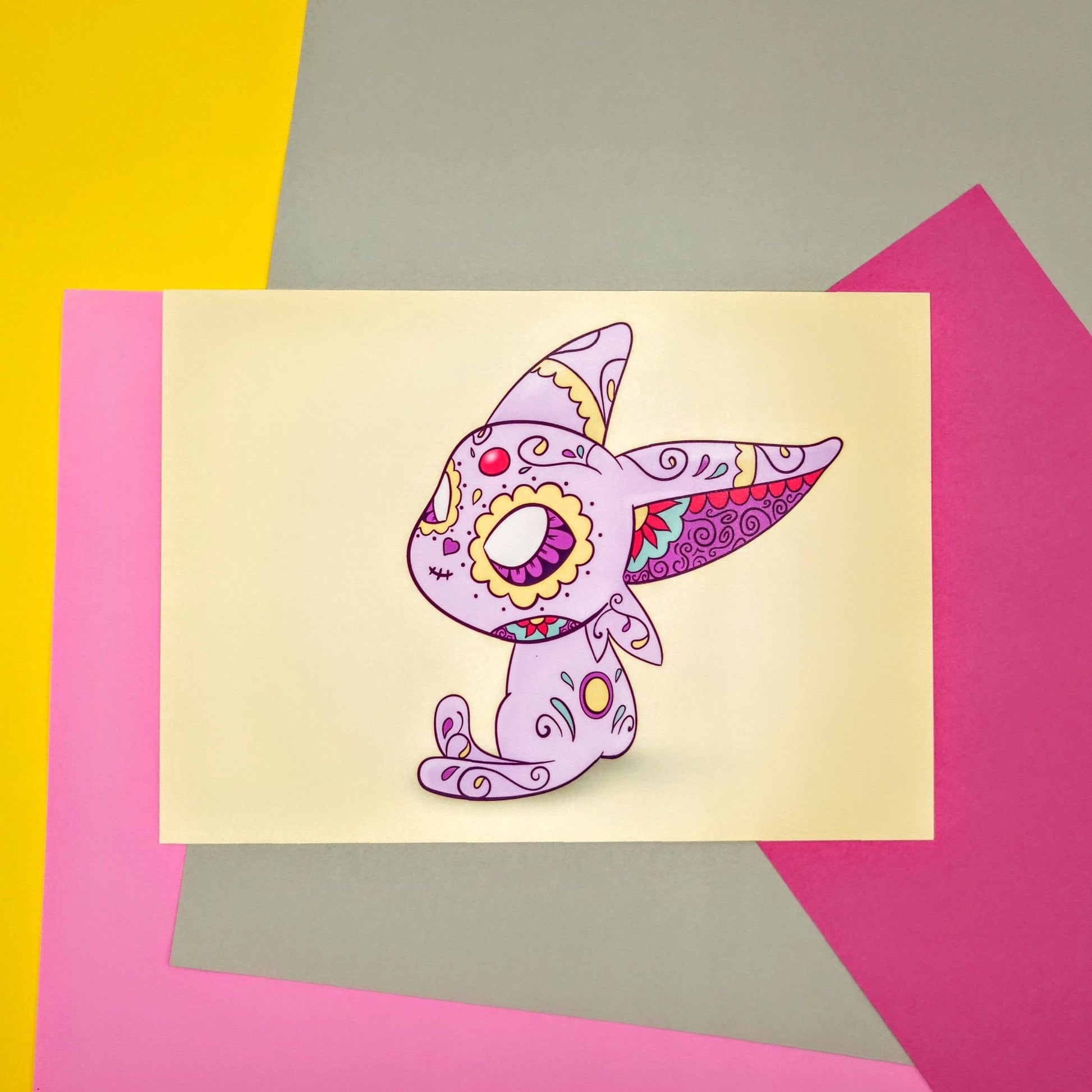 unique pokemon gif for pokemon fans espeon pokemon sugar skull Sugar Skull Day of the Dead print