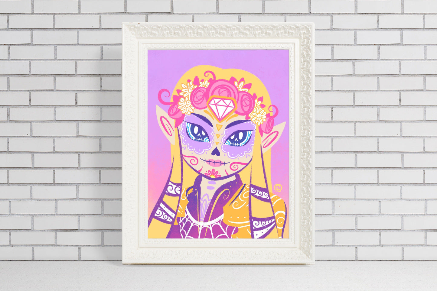 Zelda (2021) | Sugar Skull Day of the Dead Mashup Art Print