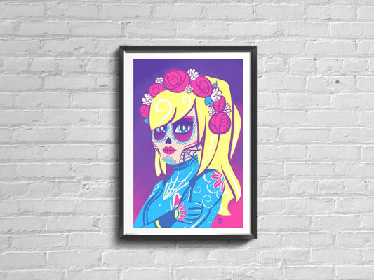 Samus 2021 | Sugar Skull Day of the Dead Mashup Art Print