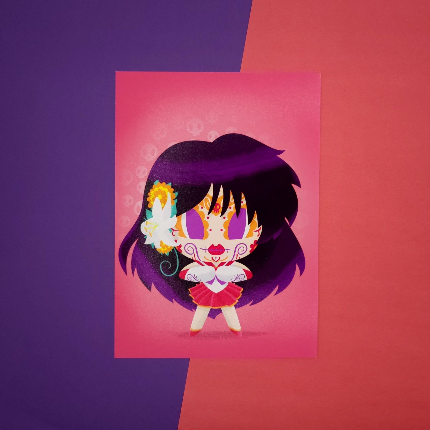 Sailor Mars | Sugar Skull Day of the Dead Mashup Art Print