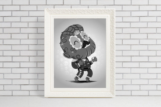 Wolfman - Black and White Collection | Sugar Skull Day of the Dead Mashup Art Print